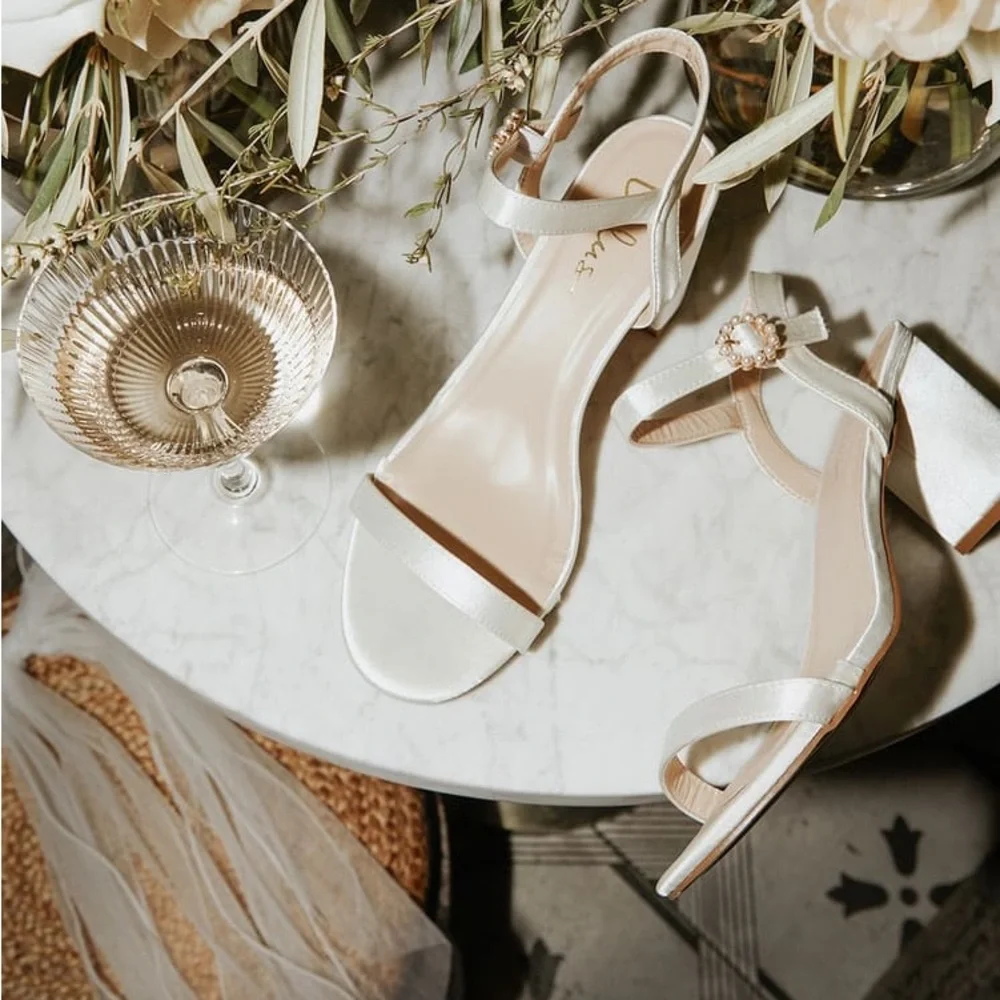Lulus Wawna Ivory Satin Ankle Strap High Heel Sandals - Picture 3 of 11